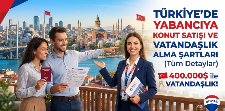 Türkiye’de Yabancıya Konut Satışı ve 400.000$ ile Vatandaşlık Alma Şartları