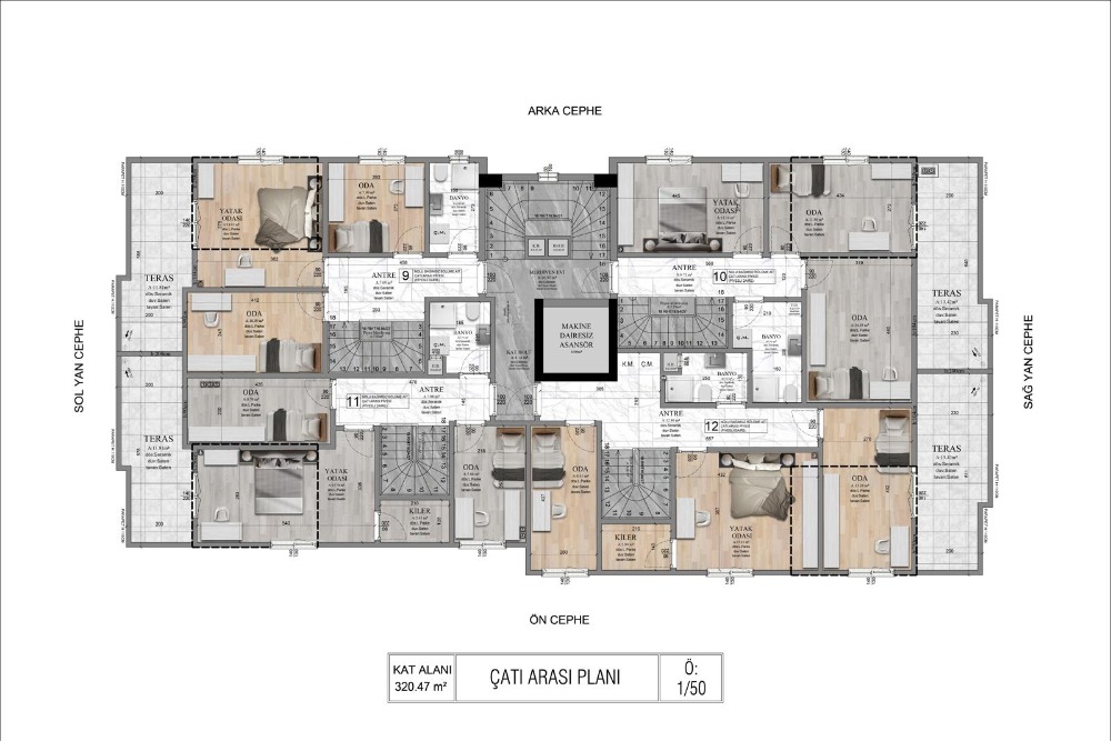 ÇAYIROVA BELEDİYESİ KARŞISI AÇIK TERASLI 3+2 SATILIK DUBLEX